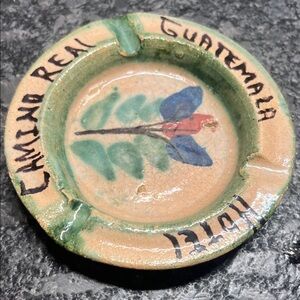 Handcrafted Ceramic Ashtray with Floral Design Guatemala Hotel Camino Real